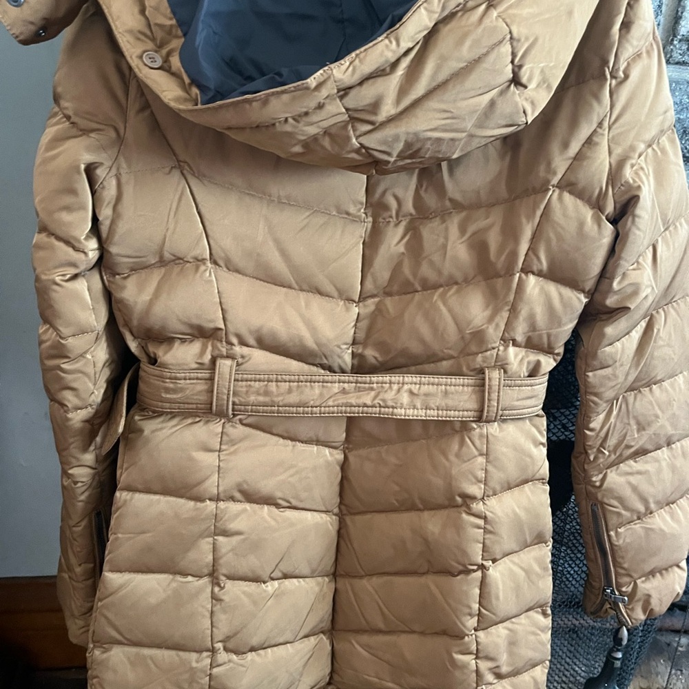 Zara Women's Brown Belted Puffer Coat - Picture 3 of 4